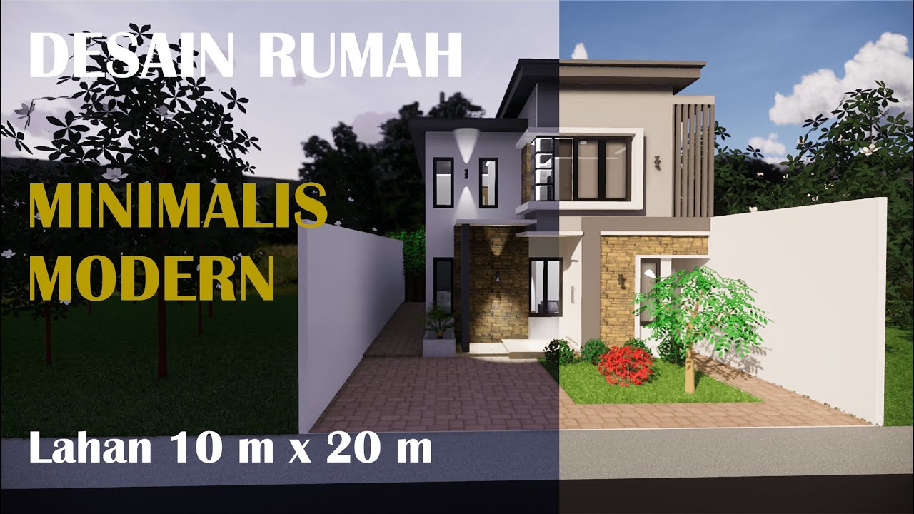  DESAIN  RUMAH  MINIMALIS  MODERN  DI LAHAN 10  M X  20  M YouTube