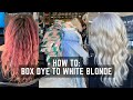 Box Dye to White Blonde Hair Transformation in one day: Sallys box dye removal tutorial