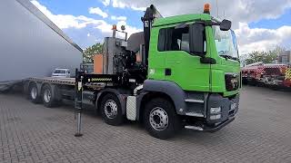 Top Trucks 4717 MAN TGS 35.360 8x2 - 16 TM Kraan, Machine transporter,
