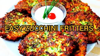 EASY ZUCCHINI FRITTERS - #recipe #lellaskitchen