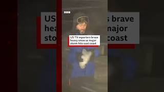 US TV reporters brave heavy snow as major storm hits east coast. #WinterStorm #US #BBCNews