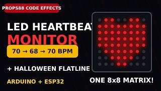 This 8x8 LED Matrix Has a Heartbeat — Plus a Halloween Flatline! #arduino #esp32 #heartbeat #diy
