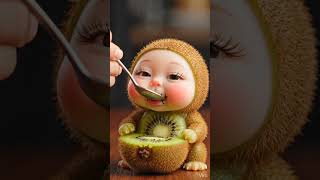 Baby ai face eating food