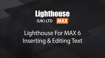 Lighthouse CPM-100 Inserting And Editing Text