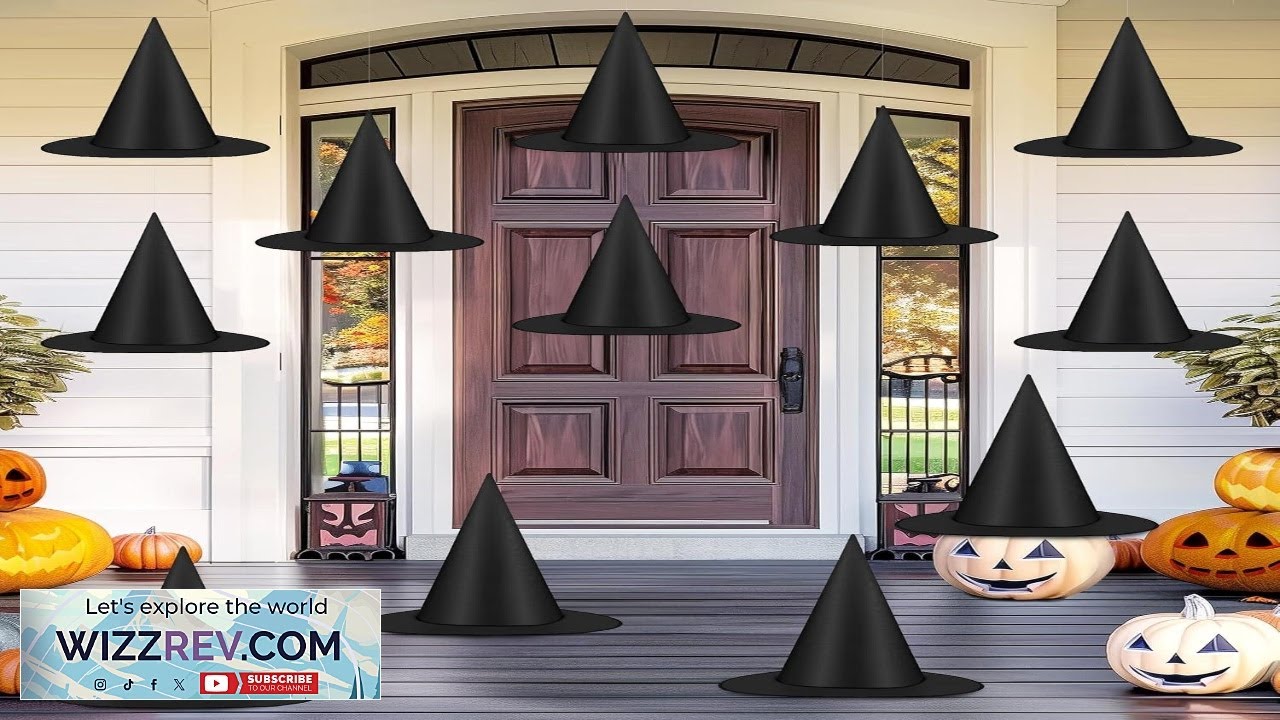 12 PCS Halloween Witch Hats Black Hanging Witch Hat Witch Costume Accessories