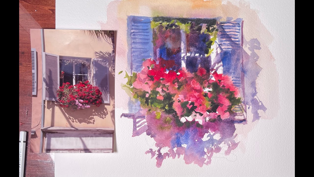 Window Box Flower Drawing Window Box Flowers - YouTube