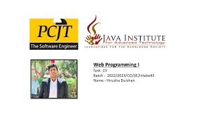 Web Project Task 23 | 1st Year | Semester 01 | Java Institute