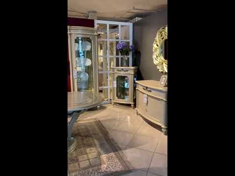 Витрины и большой овальный обеденный стол со стульями ASTORIA (Астория олива)