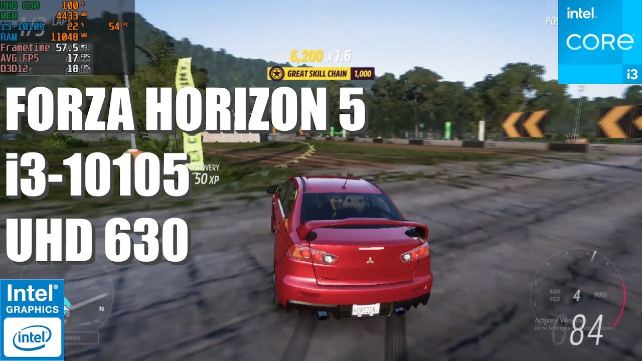 Forza Horizon 5 on i3 10105 + UHD 630 + 16GB RAM