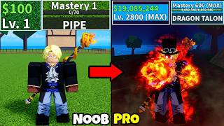 Starting Over as Sabo! Reworked Pipe   Dragon Talon v2   Human v4 Awakening Blox Fruits Noob to Pro!