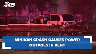 BREAKING: Minivan crash causes power outages in Kent
