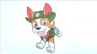 How To Colour Tracker From The Paw Patrol