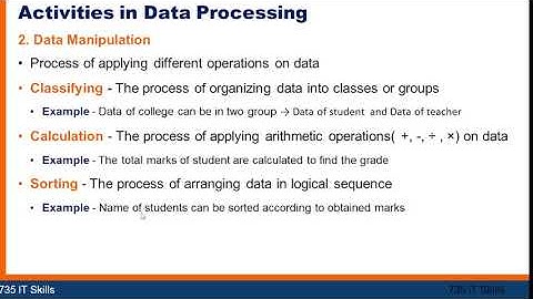 What is Data manipulation? Best explanation | Activities in Data Processing | ICS Part 2 \ Chapter 1