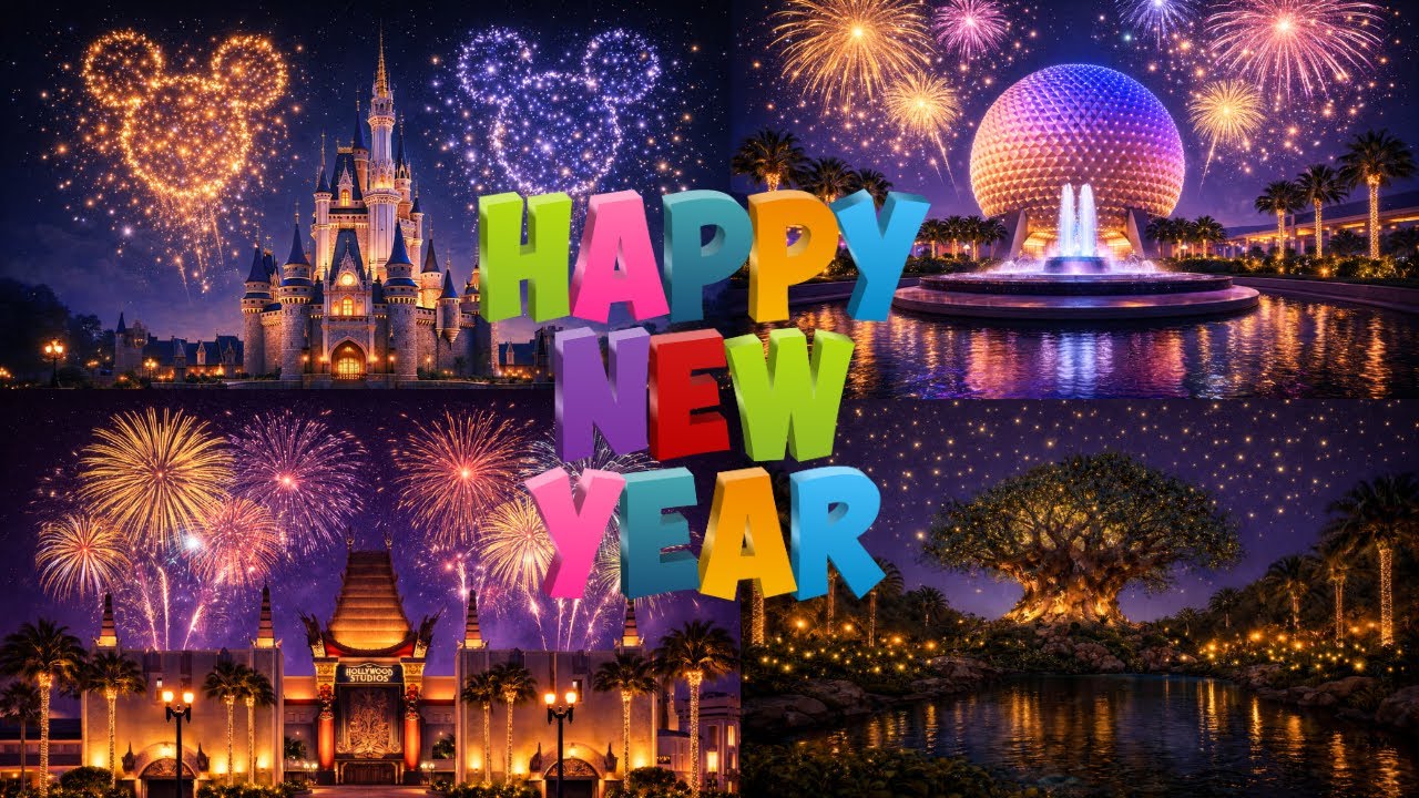 Disney New Year’s Magic 🎆 | Fireworks & Nighttime Park Ambience (4 Parks)