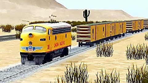 Train Sim - Desert Using EMD F9 UP (Got Funny Glitch) - Simulasi Kereta Api