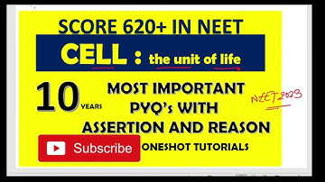 CELL THE UNIT OF LIFE:  / #ASSERTION AND REASONS/  #NEET2023 / #NEET / #BIOLOGY/ #PYQ/ CLASS11