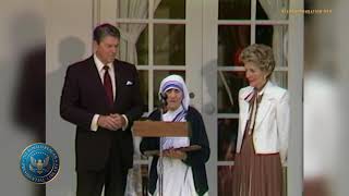 President Reagan Presenting the Presidential Medal of Freedom to Mother Teresa – 6\/20\/1985