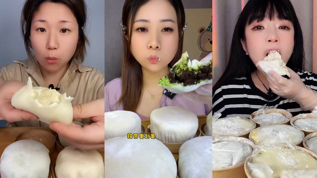 ASMR Mukbang White Mochi Eating Show – Soft Chewy Rice Cake Sounds