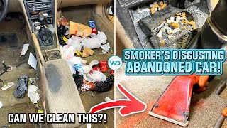 Deep Cleaning a SMOKER’S ABANDONED Car! | DISASTER Car Detailing & Complete Vehicle Transformation!