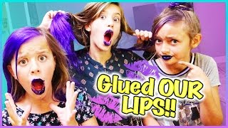 🦄  ULTIMATE SLEEPOVER PARTY!! 🦄  PURPLE GLUED LIPS and UNICORN HAIR!