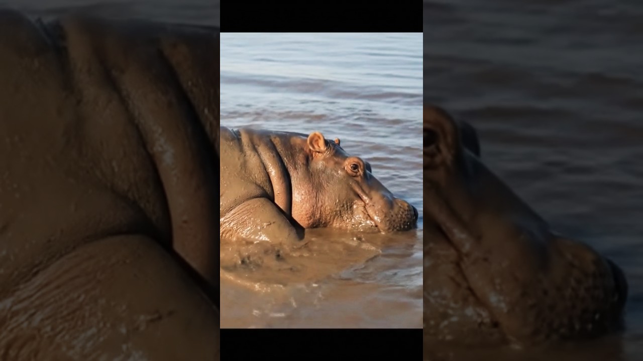 Baby Hippo Enjoys First Mud Spa 🦛💦 Pure Cuteness! 