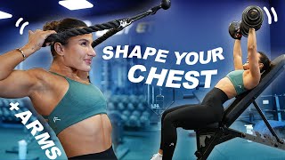 PERFECT CHEST, SHOULDER & TRICEP WORKOUT FOR WOMEN | Krissy Cela screenshot 5