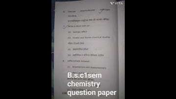 B.s.c 1 sem chemistry question paper #short video