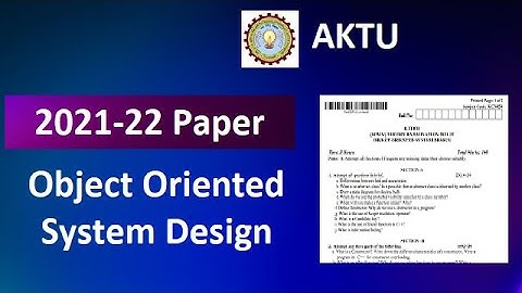 OOSD 2022 Question Paper AKTU | Object Oriented System Design Paper 2021-22