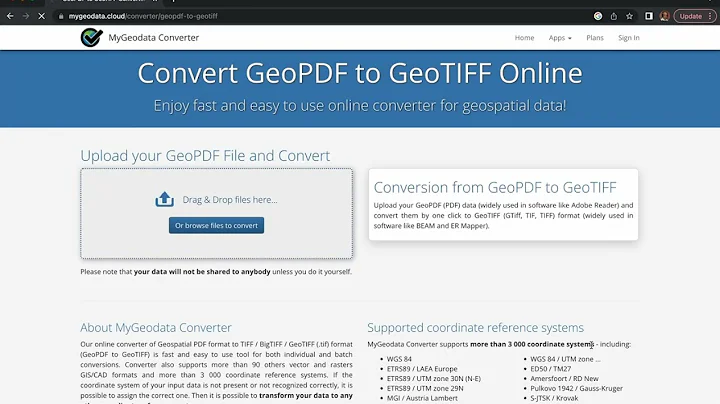 GeoPDF to GeoTIFF online
