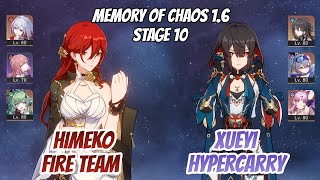 Himeko Fire Team & Xueyi x Ruan Mei Memory of Chaos Stage 10 (3 Stars) | Honkai Star Rail