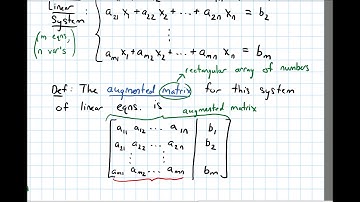 1.1 Linear Equations--Augmented Matrices (Video 3)