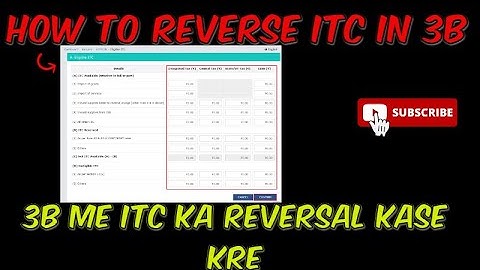 How to Reverse ITC in 3B I 3B me ITC ka Reversal Kase Kre I ITC Reversal