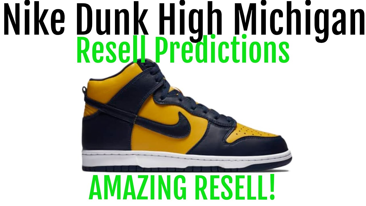 dunk high maize and blue resell