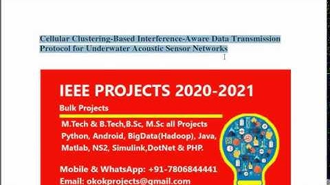 Cellular Clustering Based Interference Aware Data Transmission Protocol for Underwater Acoustic Sens
