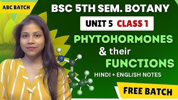 Phytohormones & their functions BSc 3rd year 5th semester unit 2 in Hindi & English 🔥💯