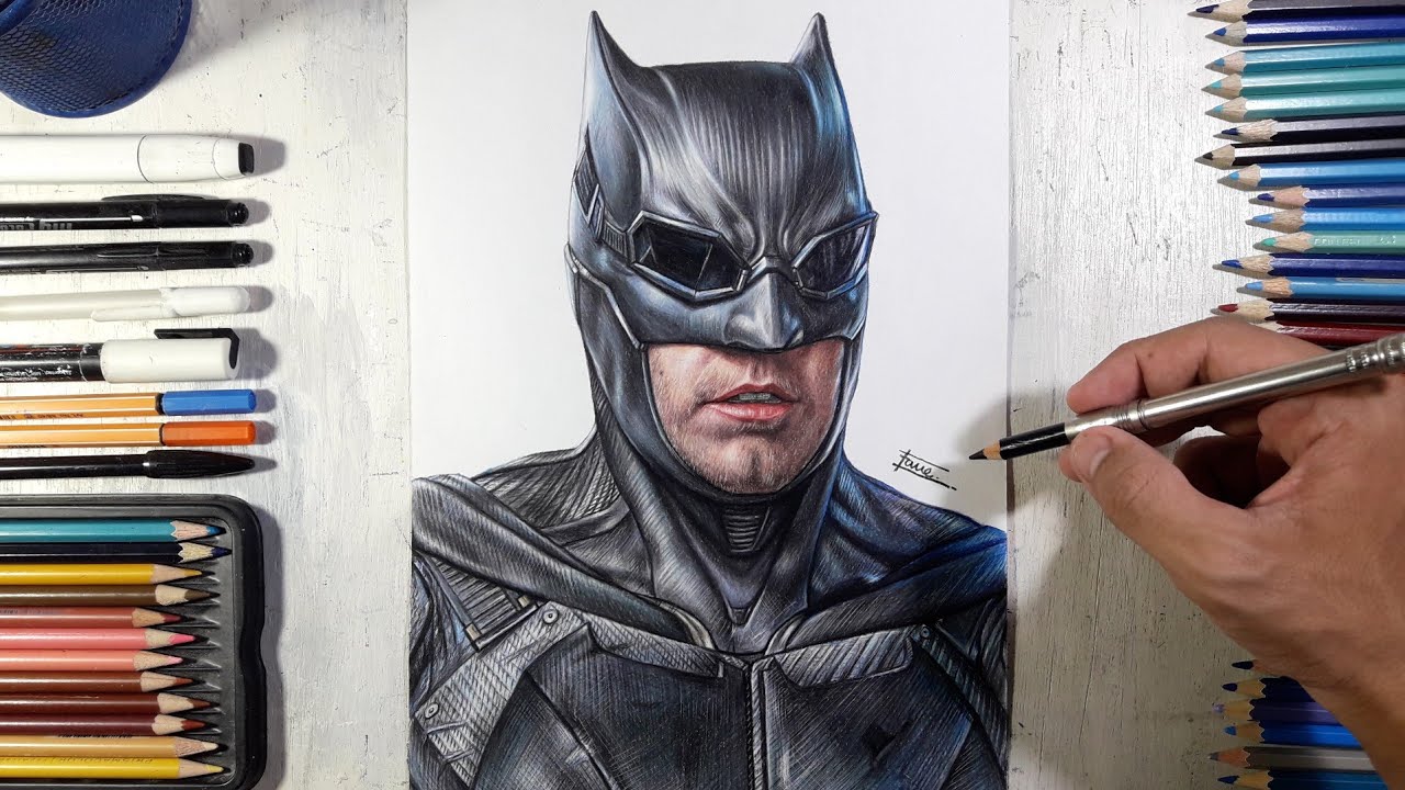 Drawing Batman(Ben Affleck) - Justice League | Fame Art - YouTube