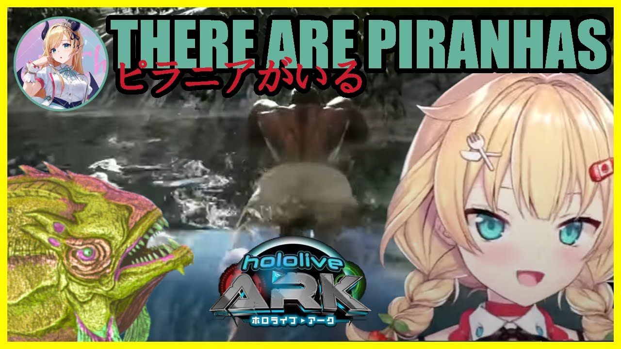 A wild Haachama appears in the Hololive Ark Server and gets traumatised by Piranhas  [HoloArk24]