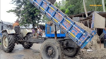 Sand load tractor in The Biggest River Unloading Digital hydraulic facility system method Ep.63🚜