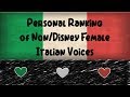 Personal Ranking : Non/Disney Female Italian Voices