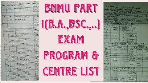 BNMU Degree Part 1(बीए-1,बीएससी-1,..) Program & Centre List Jari.आज लेटेस्ट न्यूज़ # Samrat Sir