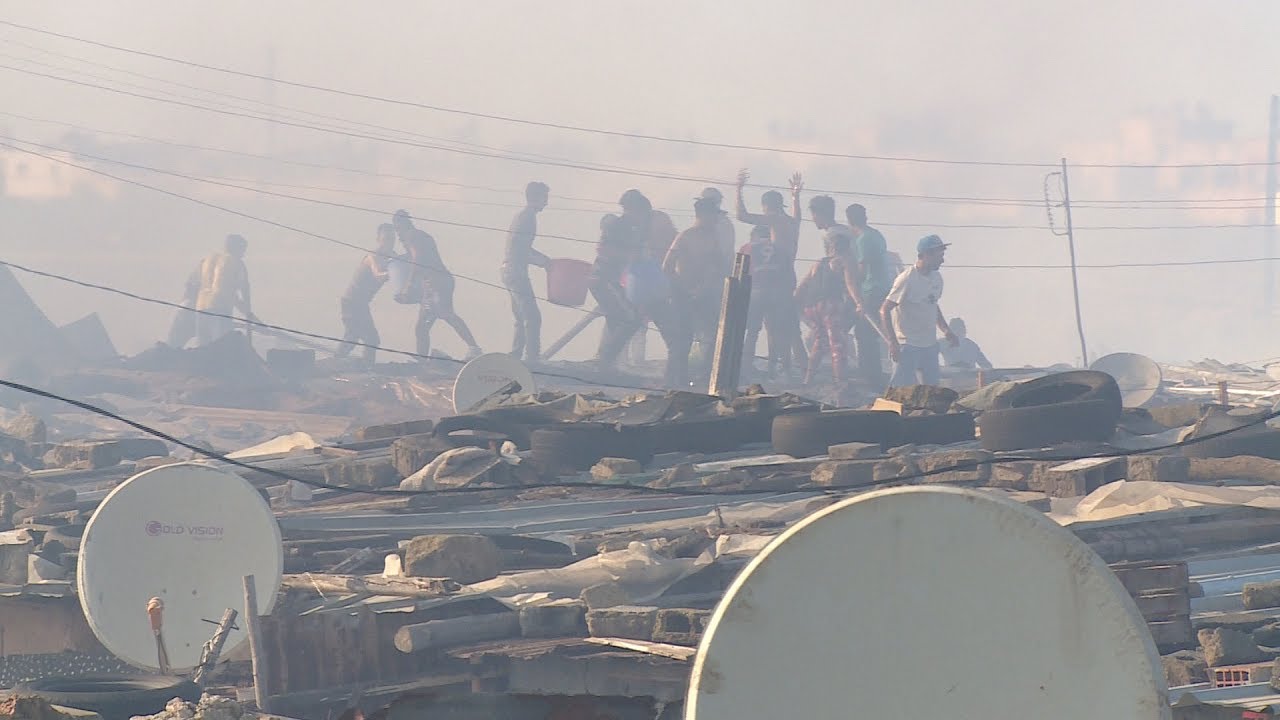 السيطرة على حريق سوق الصالحين للافرشة المنزلية والمتلاشيات بسلا