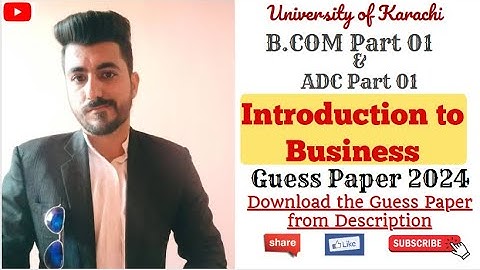 ITB Guess Paper | BCOM Part 01 & ADC Part 01 | BCom Exams 2024 | Aamir Nazir