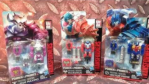 Transformers Power of the Primes Liege Maximo , Micronus & Vector Prime Master compared Pretenders