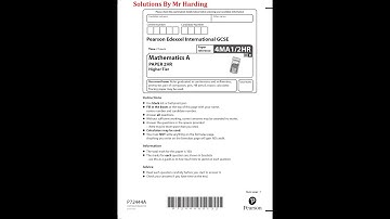 Edexcel - iGCSE - Mathematics A - January 2023 -  Paper 2HR - Solutions By Mr Harding