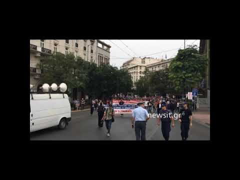 H πορεία στο κέντρο της Αθήνας