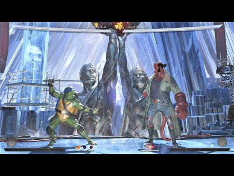 TMNT Combo 101 - Leonardo vs Hellboy (Hardest AI) - INJUSTICE 2
