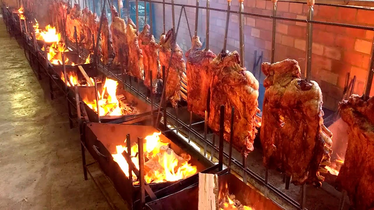 BBQ - Churrasco de costela no espeto giratório (ribs on the rotisserie)  Santa Cruz do Sul RS - Vídeo Dailymotion