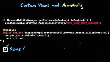 Custom View Accessibility Solution - Developing Android Apps