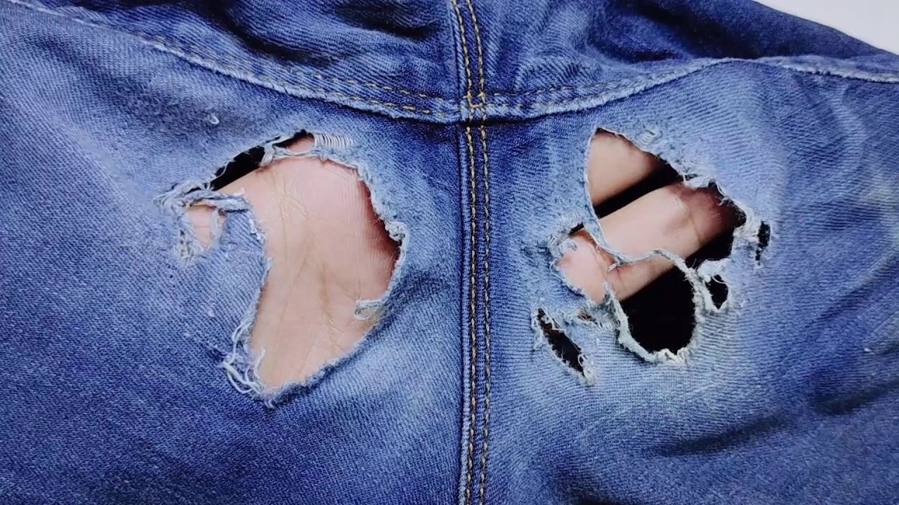 FIXING CROTCH PANTS TORN HOLE How To Fix Rip /Tare in JEANS Easy