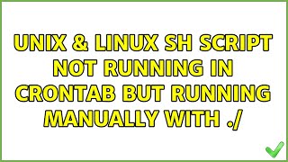 Unix & Linux: Sh script not running in crontab but running manually with ./ (2 Solutions!!)